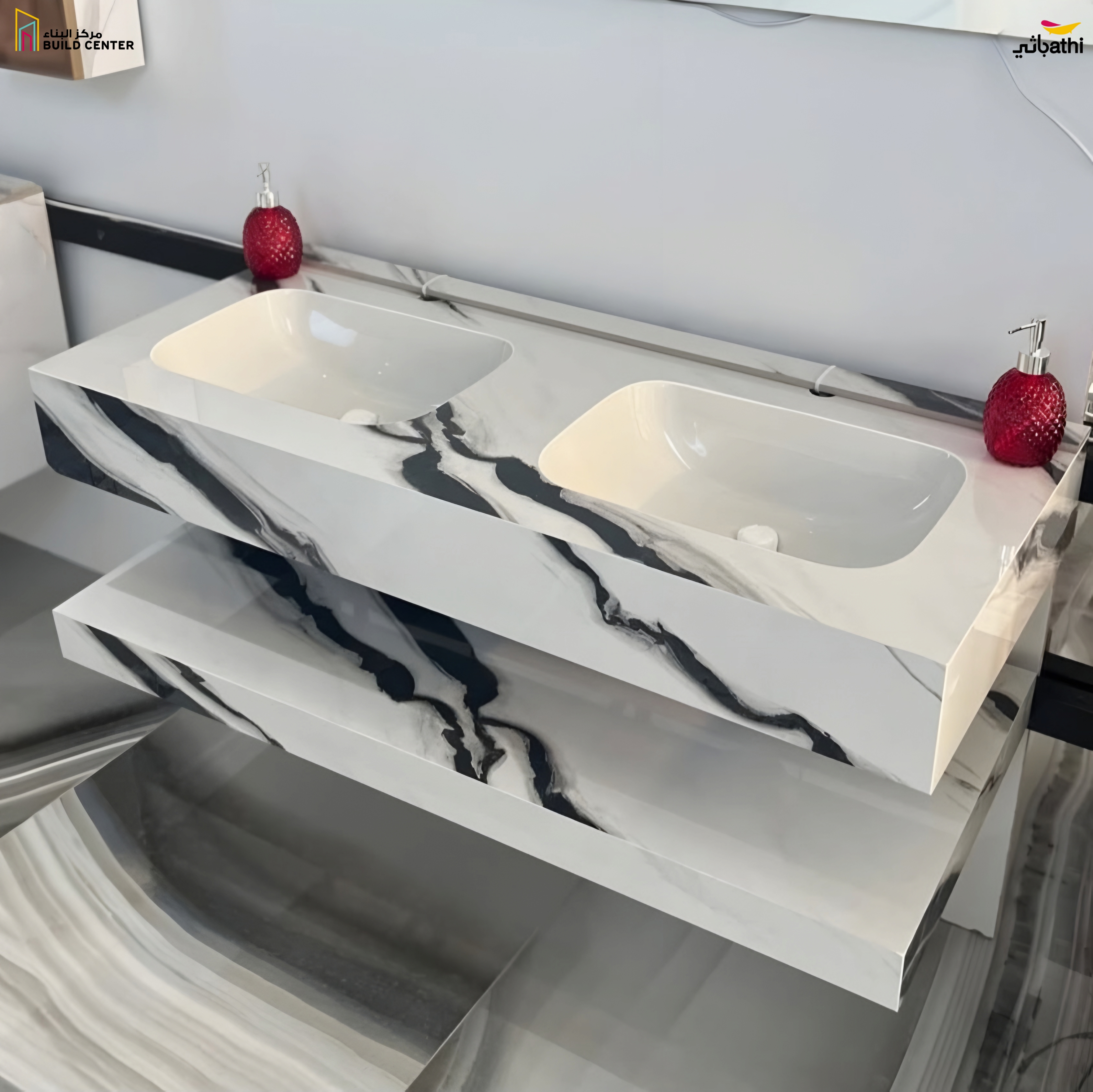 DOUBLE LAYER ROCK SLAB VANITY SET 120 cm KL-Y002-N1202