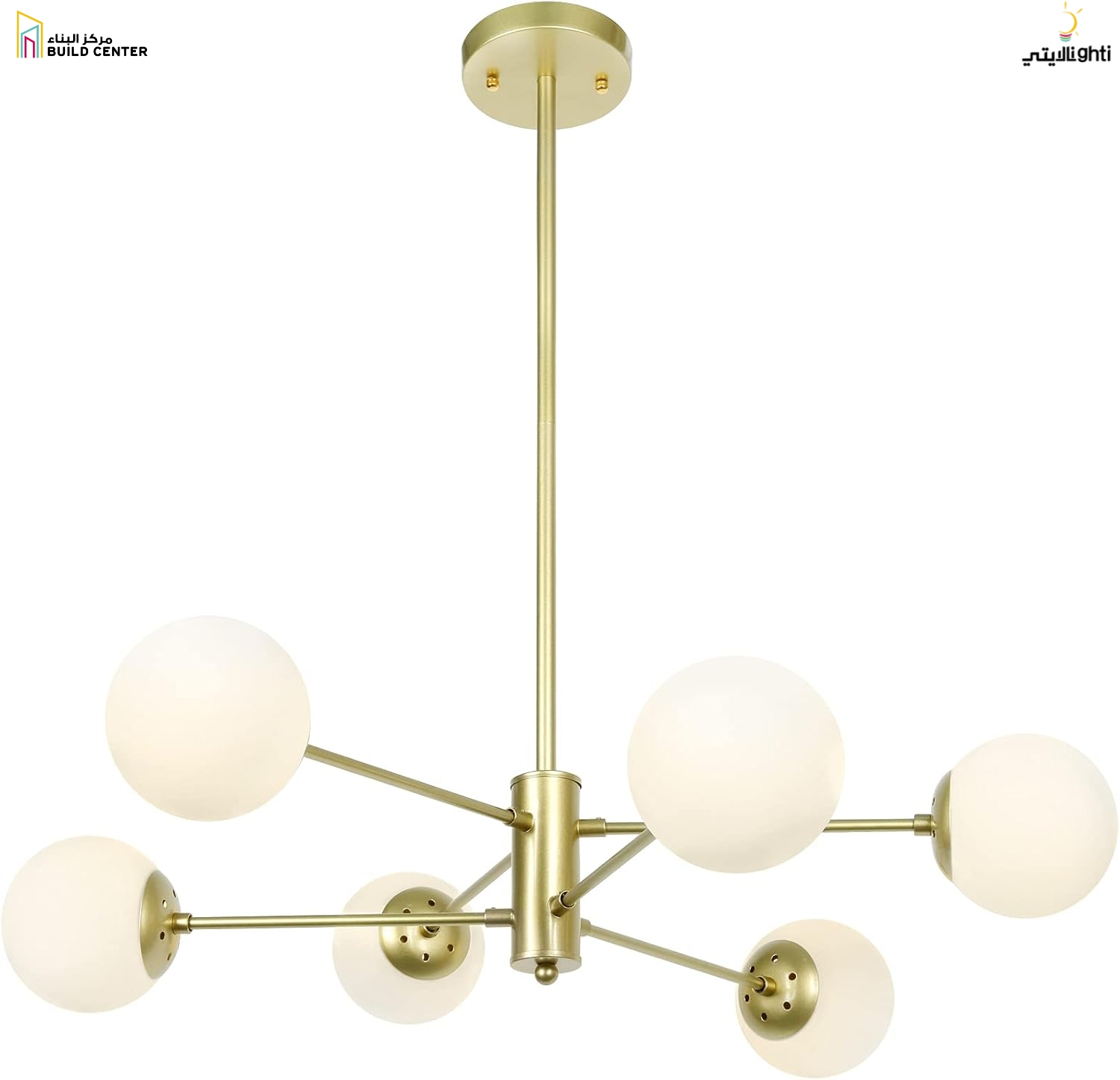 G9   6 Pcs Glass Light Pendent Gold